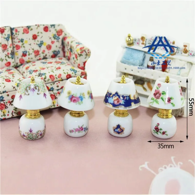 1:12 Miniaturowa ceramiczna lampka stołowa, zabawki, model, akcesoria do domku dla lalek, wykwintne rekwizyty fotograficzne, dekoracja domku dla lalek
