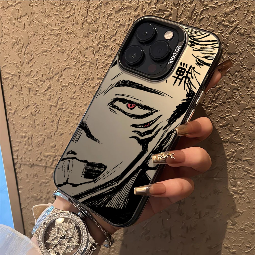 Jujutsu Kaisen Gojo Satoru yeni telefon kılıfı için iPhone 15 14 13 12 11 Pro Max X XR XSMAX 8 7 artı şeker mat darbeye kapak