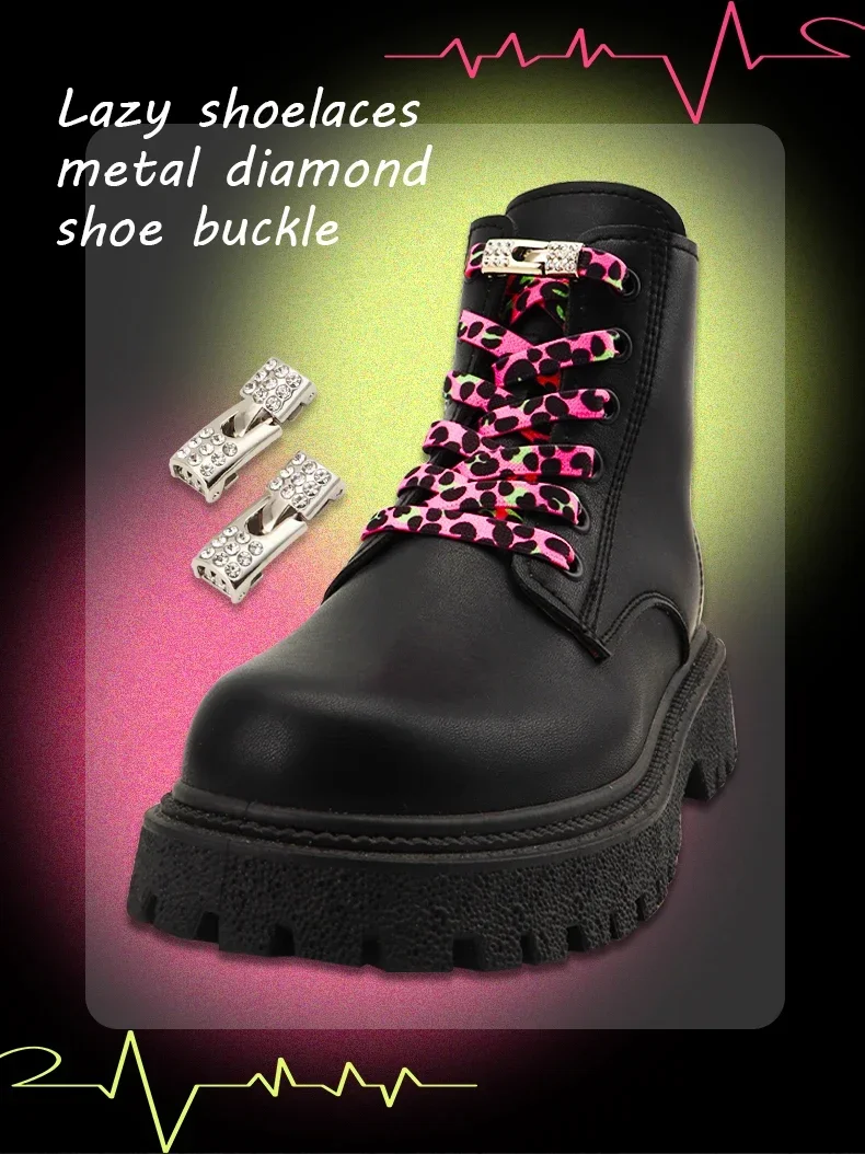 Diamant-Kreuzschloss-Schnürsenkel mit Tiermuster, elastische flache Schnürsenkel für Sneaker ohne Schnürsenkel, Tiger-/Schlangen-/Leopardenmuster, Schnürsenkel ohne Binden – Detail 1