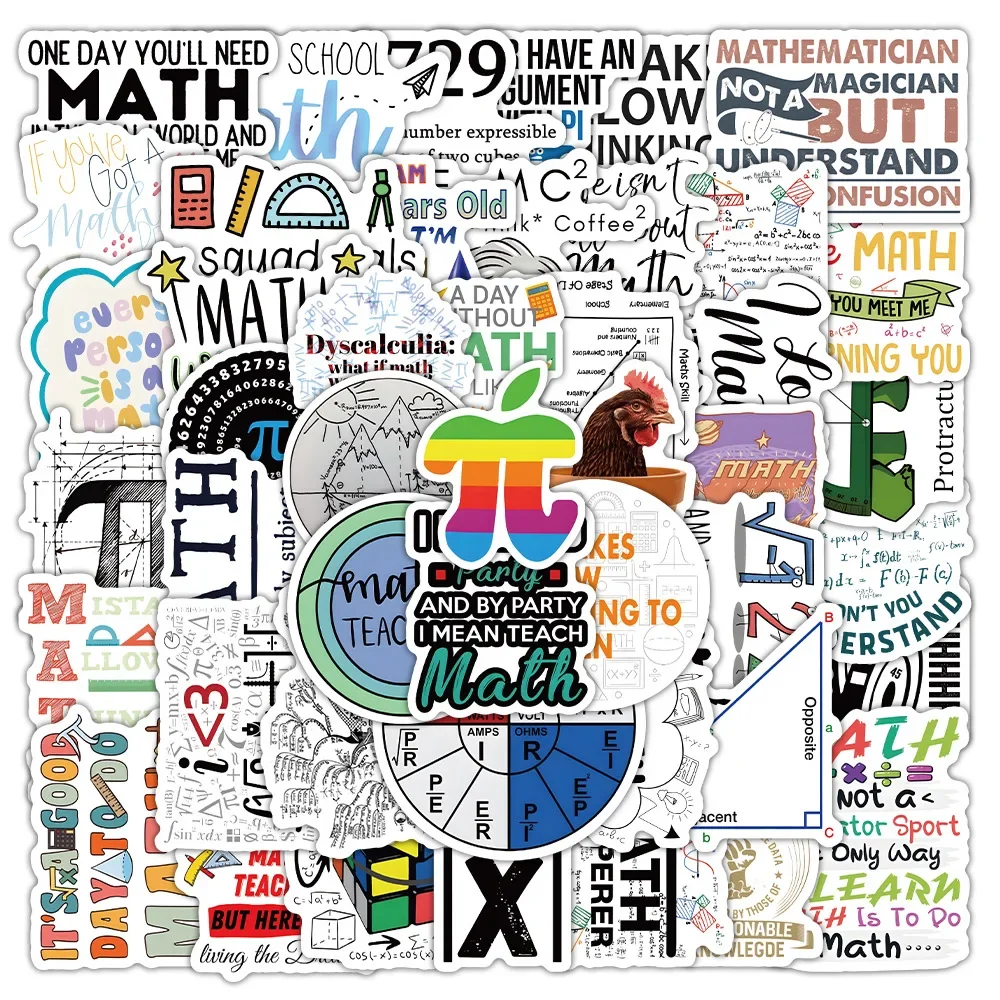 55PCS Mathematik Formel Aufkleber Cartoon Wissen Symbol Graffiti Dekoration Wasser Tasse Notebook Schreibwaren Box Wasserdicht Aufkleber Geschenk