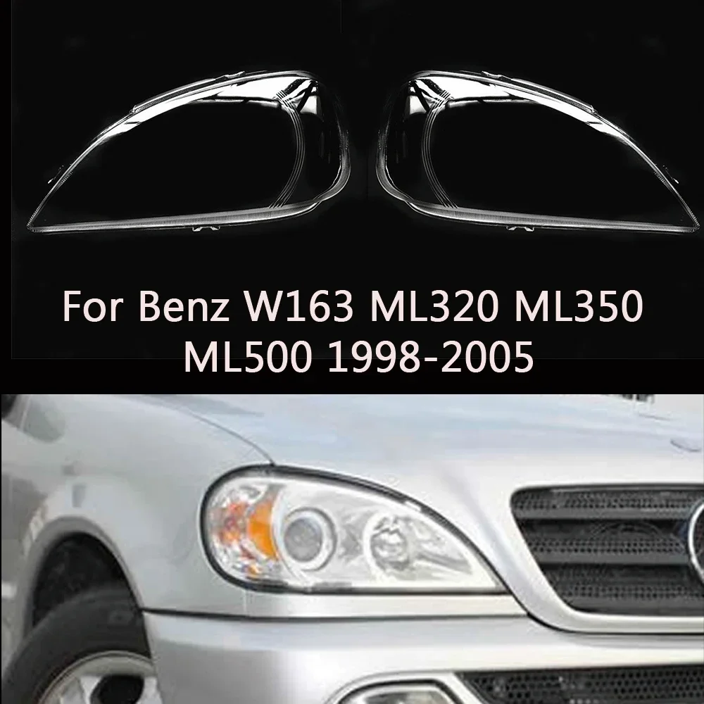 HTTCY  For Mercedes-Benz W163 ML320 ML350 ML500 1998-2005 Headlight Cover Lampshdade Headlamp Shell Lens Plexiglass