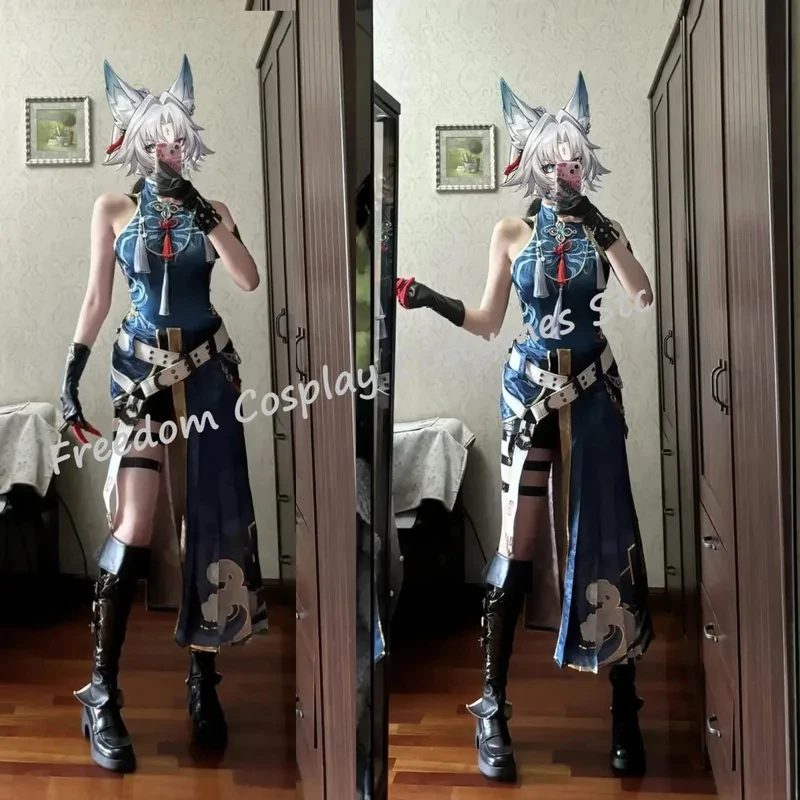 

3;c,5\h;7/Honkai Star Rail Feixiao Wig Full Set Game Uniform Headwear Fei Xiao Cosplay Costume Ue'5,h'7\f/