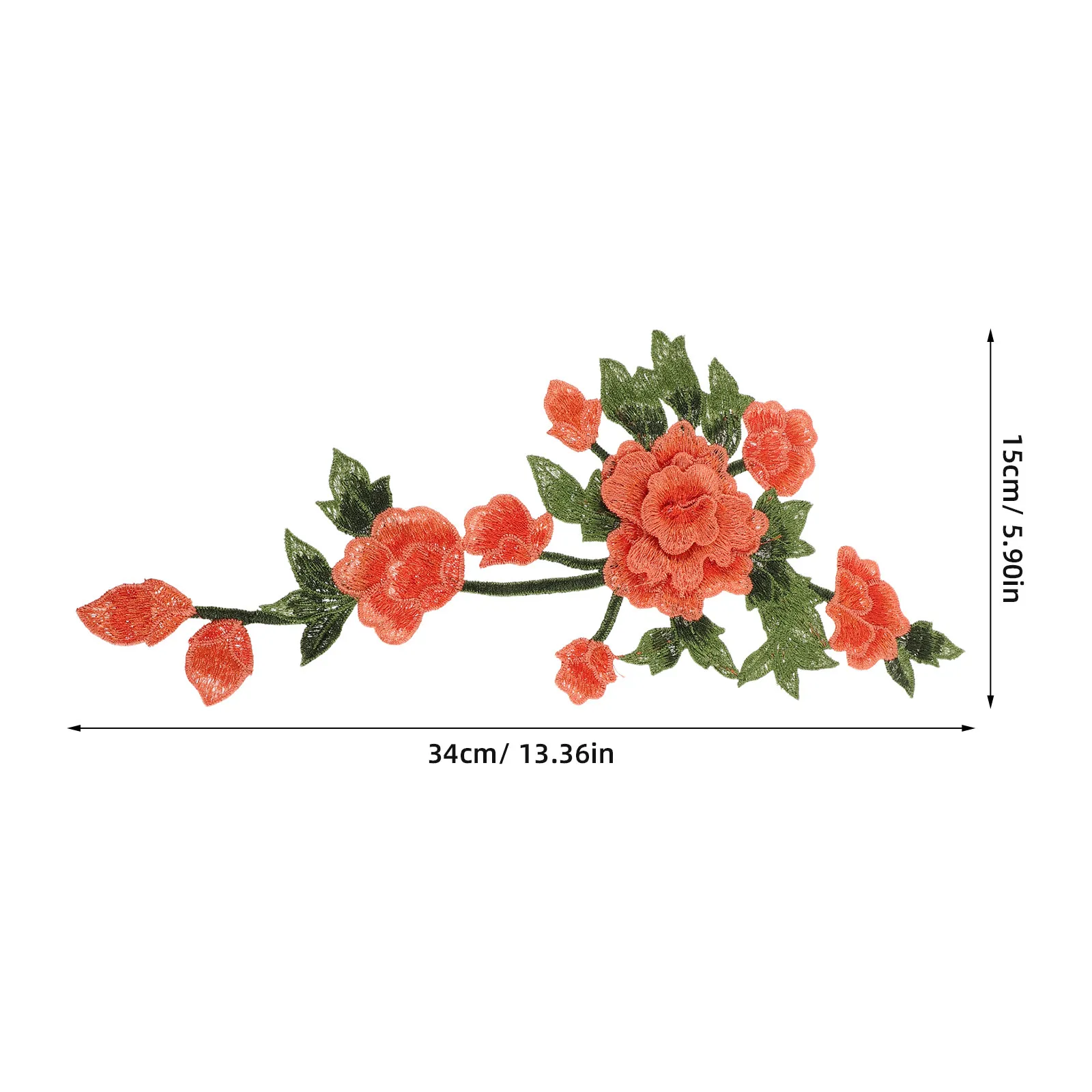 Peony Flower Embroidery Patches Large Floral Sew On Appliques for Denim Wedding Clothing Repair Sewing