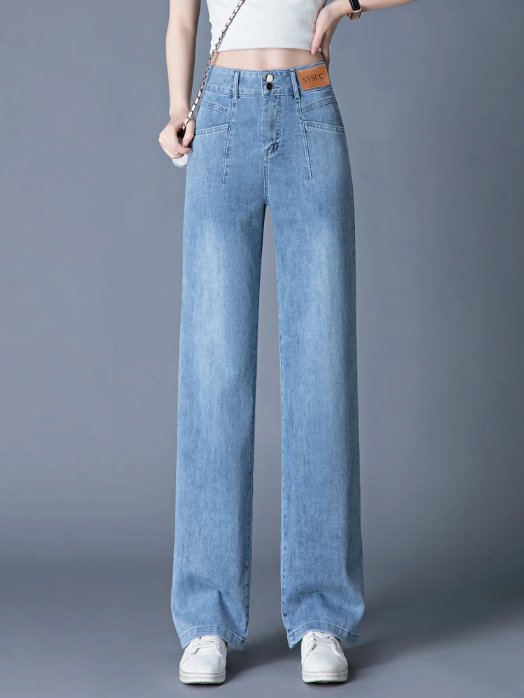 

Summer Thin High Waist Wide Leg Jeans Women's Casual Loose Fit Denim Pants Drapey Loose Style Summer Collection