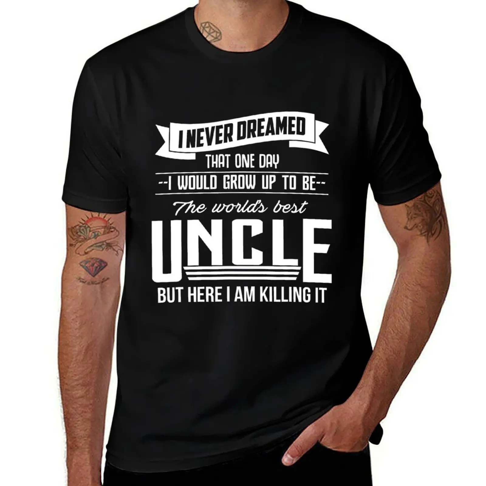 World's Best Uncle - Gift For Uncle & Brother Shirt T-Shirt Basic Solid Color Casual Tee Shirt