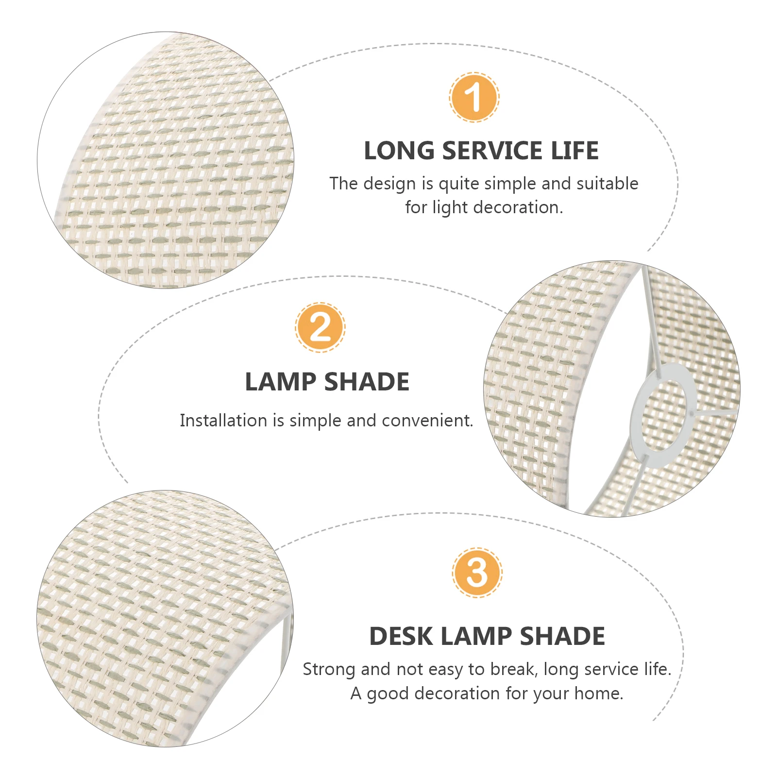 

1pc Simulated Rattan Weaving Lampshade Beige Decorative Light Accessory Creative Desk Lamp Cover Household Light Shade Simple