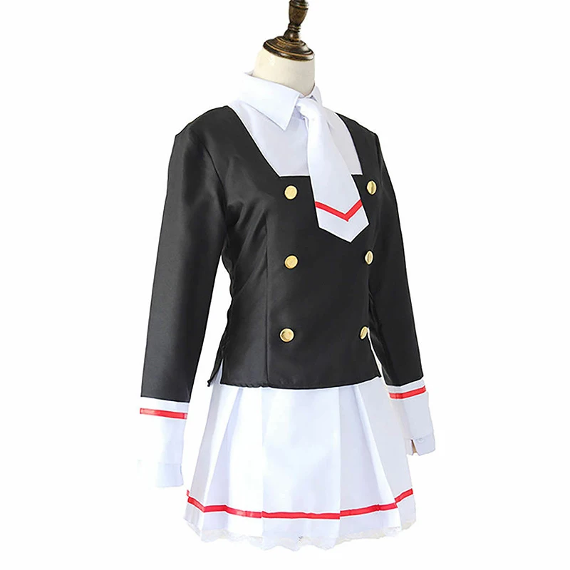 Fantasia de Cosplay Anime para Mulheres, Saias Uniformes, Camisa, Gravata, Peruca, Fato, Card Captors, Sakura, KINOMOTO, SAKURA, Marinheiro, JK, Bonito, Loli, Marinheiro