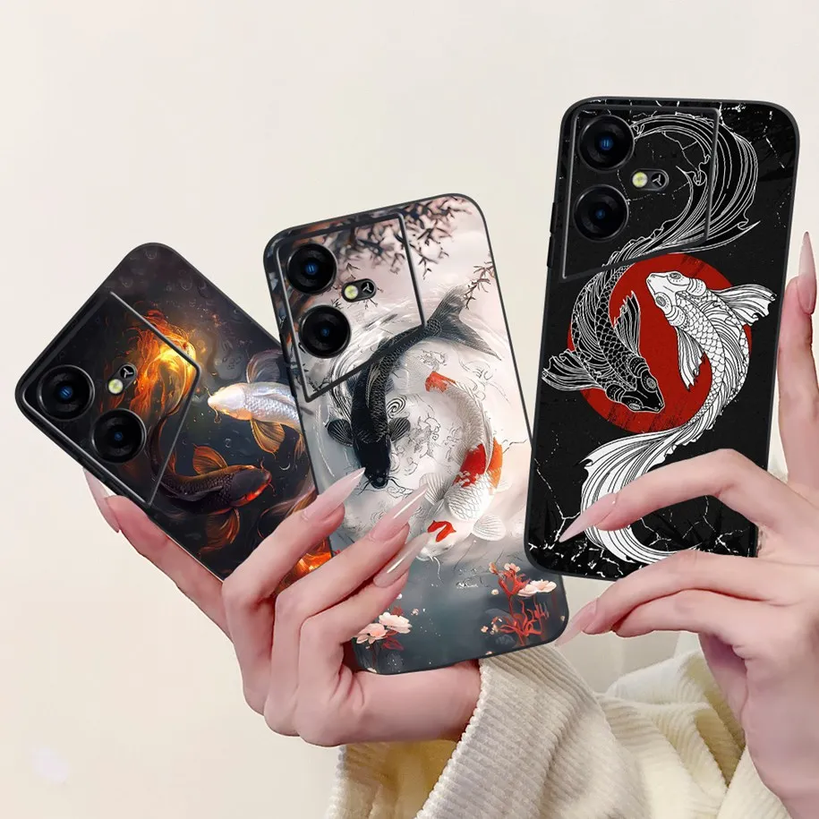 Чехол для Tecno Pova Neo 3 LH6n, чехол Cute Lucky Carp, мягкий силиконовый противоударный бампер для Tecno Pova Neo LE6 LE6h PovaNeo3 Fundas