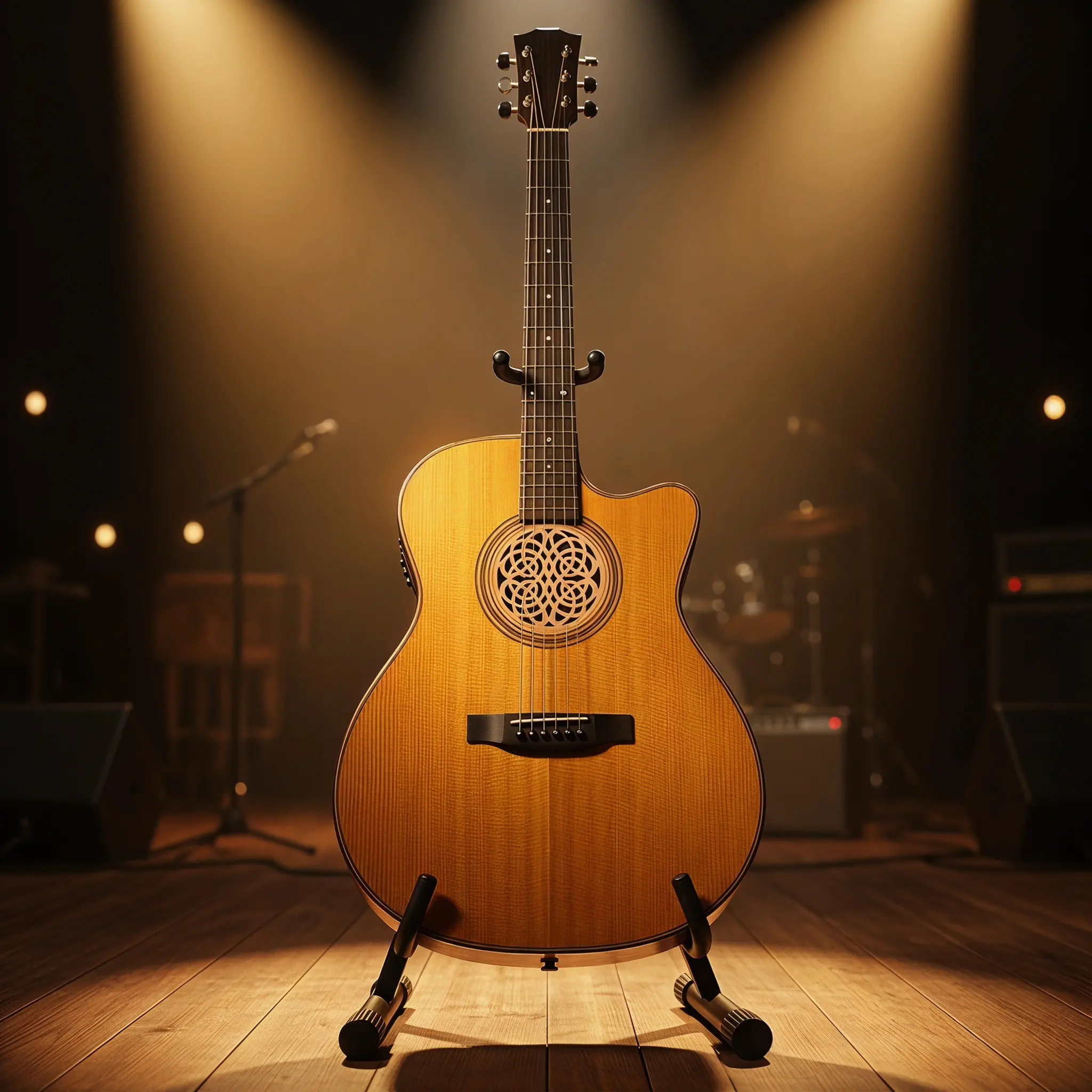 Acoustic Guitar Sound Hole Cover Wooden Sound Dampener Eliminates Feedback Compact Lightweight Smooth Surface Guitar Accessories