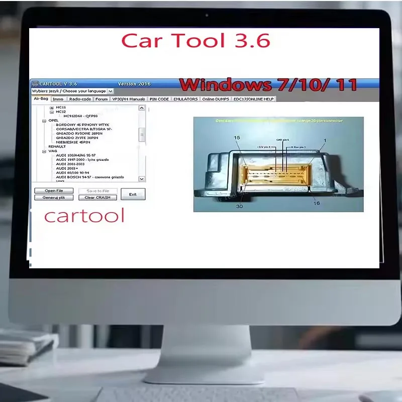 

CarTool 3.6 Auto Maintenance Software Airbag Reset And Immobilizer Programming Compatible with Windows 7/10/11 for Vehicle Elect