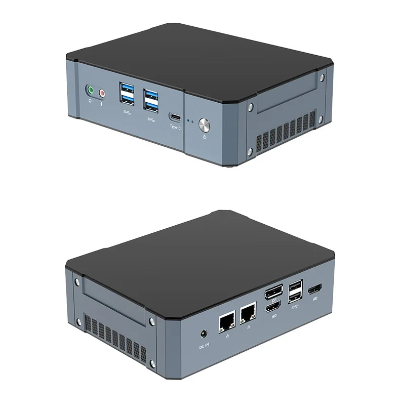 Mini pc Fanless i5 1340P i7 1360P 2*GbE RJ45 Intel i225 i226 2.5G NICS 4k DDR5 WIFI6 NGFF NVME Win10/11 LINUX Thunderbo