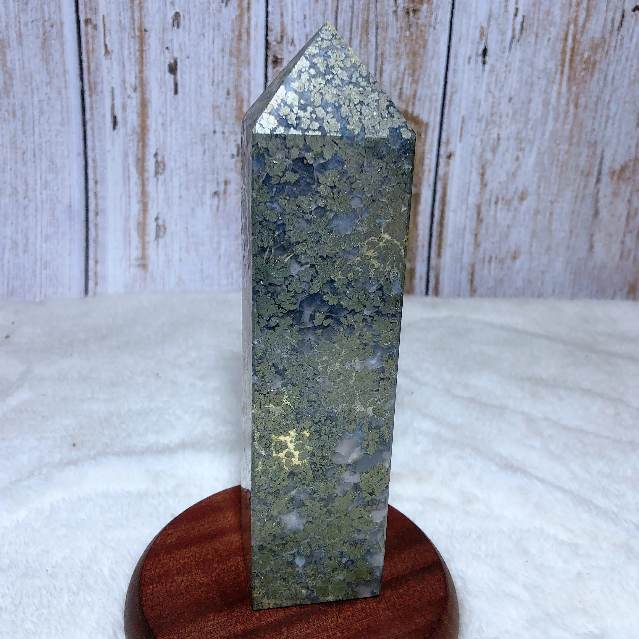 

Natural Crystal Marcasite Big Tower Point Painting High Quality Healing Mineral Stone Painting Holiday Gift