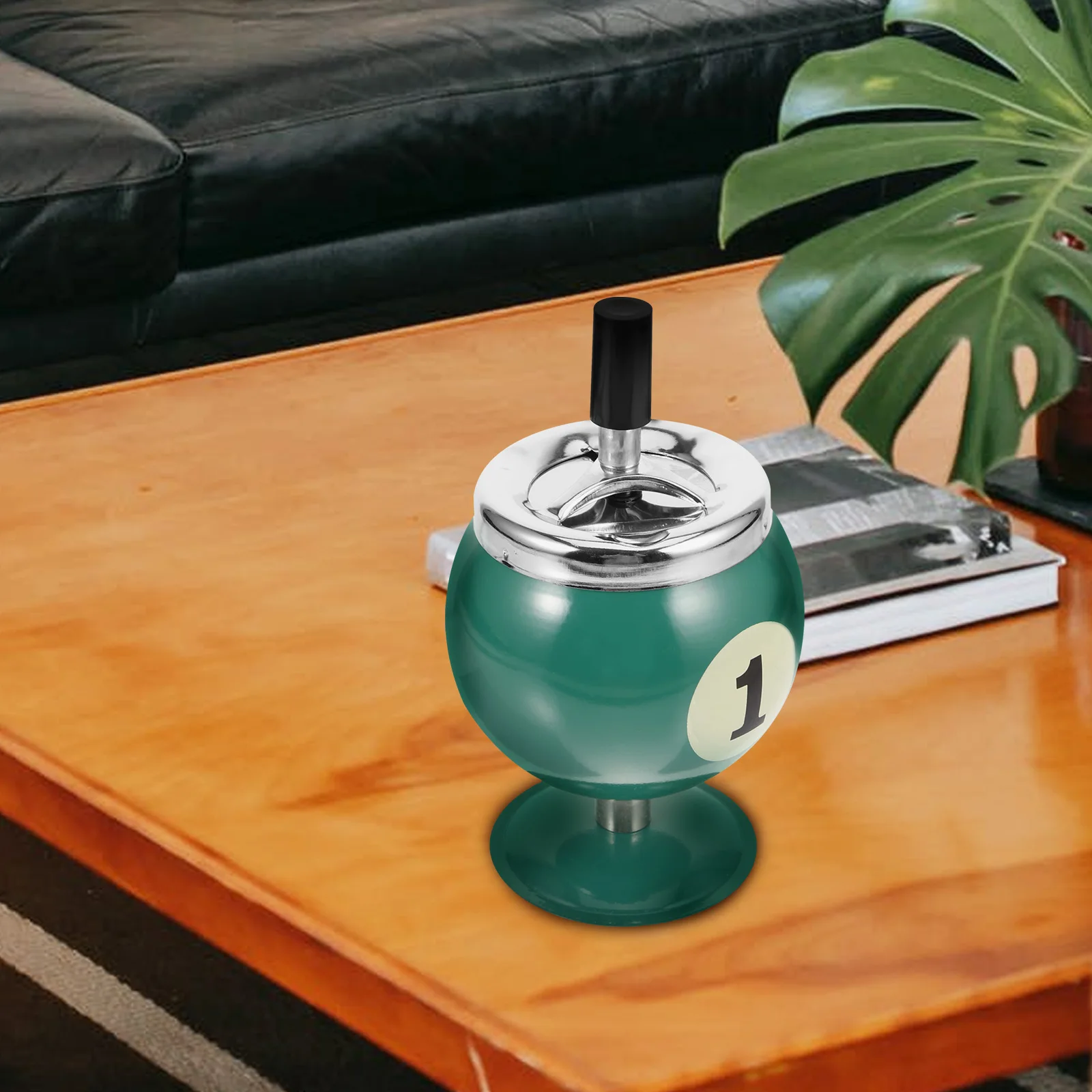 

Billiard Shaped Ashtray Retro Windproof Automatic Extinguishing Desktop Home Office Accessories Creative