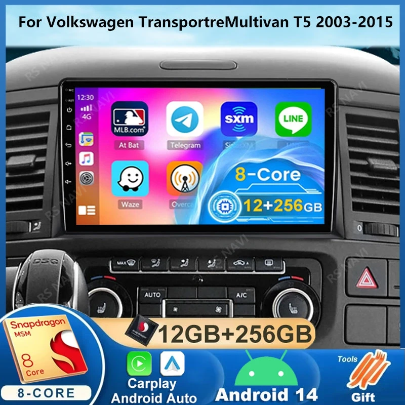 Android 14 Car Radio For Volkswagen VW Multivan T5 2003 - 2015 Multimedia Navigation 2 din Android Autoradio CarPlay Stereo