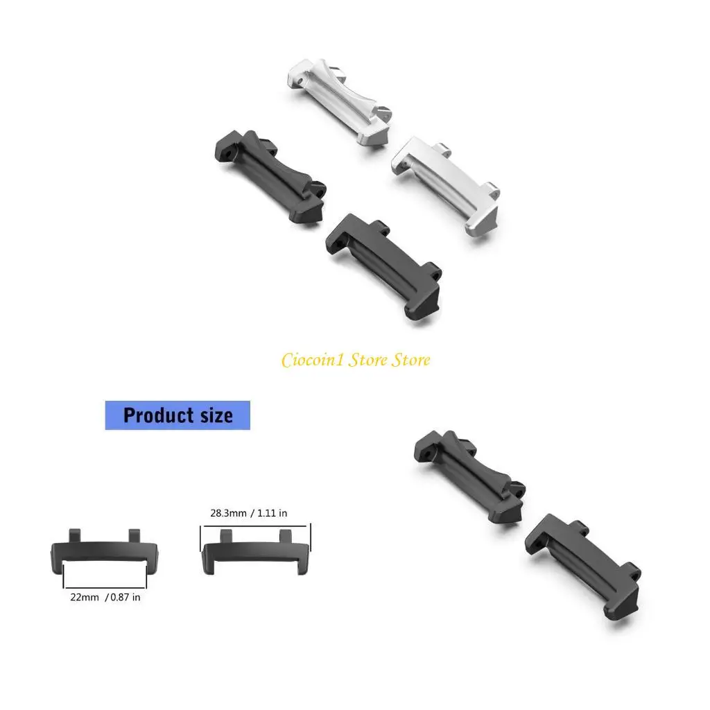 

A3PC Stainless Steel Watch Band Adapter Clasp Connectors for 22mm Straps Long Durability