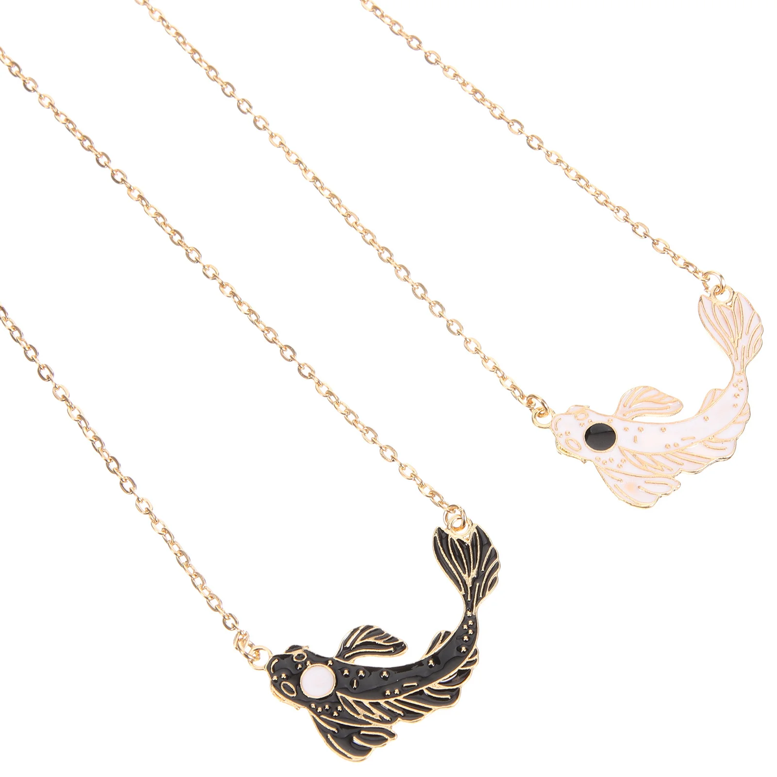 

1Pair Koi Fish Necklace Elegant Promise Pendant Set for Two Women Men Trendy Unisex Jewelry Romantic Present for Loved Ones