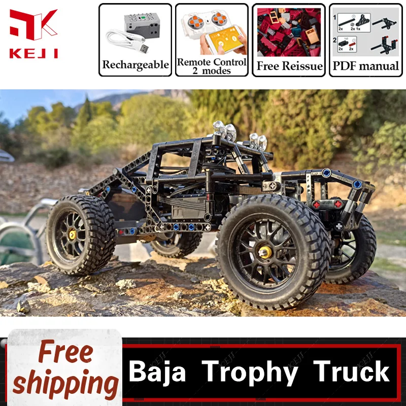 KEJI MOC-96673 4x4 RC Baja Trophy Truck Off-road SUV RC Model Building Blocks Bricks Kit DIY Toys Christmas Gift