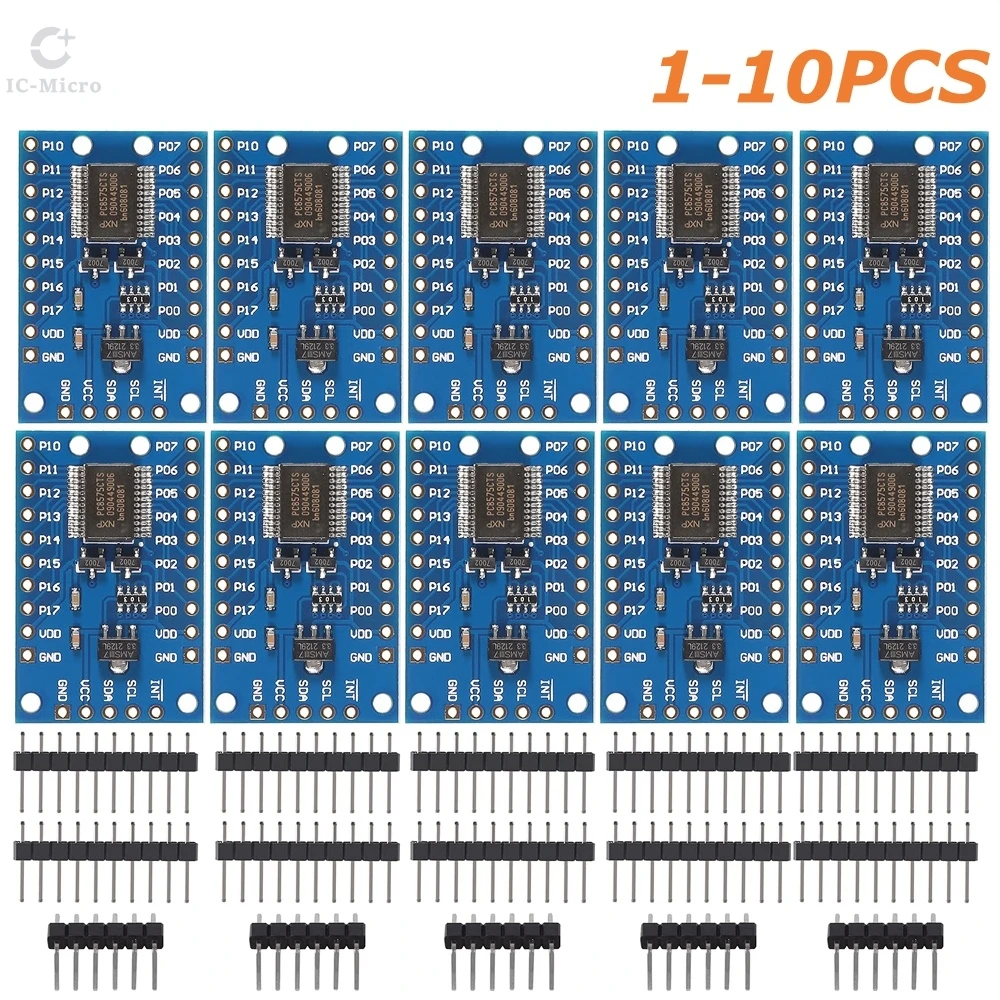 XCW 1-10PCS PCF8575 Module Expansion IO port Expander board DC 2.5-5.5V I2C communication control 16 IO ports For Arduino