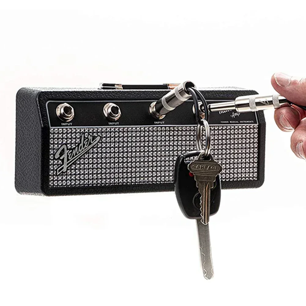 Key Holder Blues Music Storage Jack Rack Guitar Wall Keychain Vintage Amplifier Home Decoration Gift Llaveros