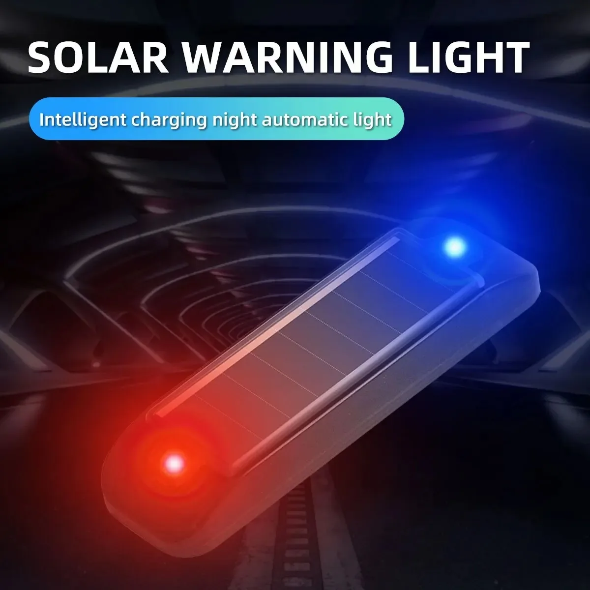 Mini LED Solar Power Car Warning Light Night Security Simulated Alarm Wireless Anti-Theft Caution Lamp Flashing Dummy Alarm Lamp