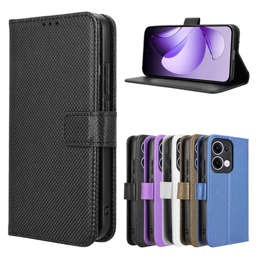 حافظة جلدية غطاء وقائي لهاتف OPPO Reno 13 5G غطاء حامل قابل للطي لهاتف OPPO Reno 13 Pro 5G محفظة بطاقة حامل الهاتف Coque