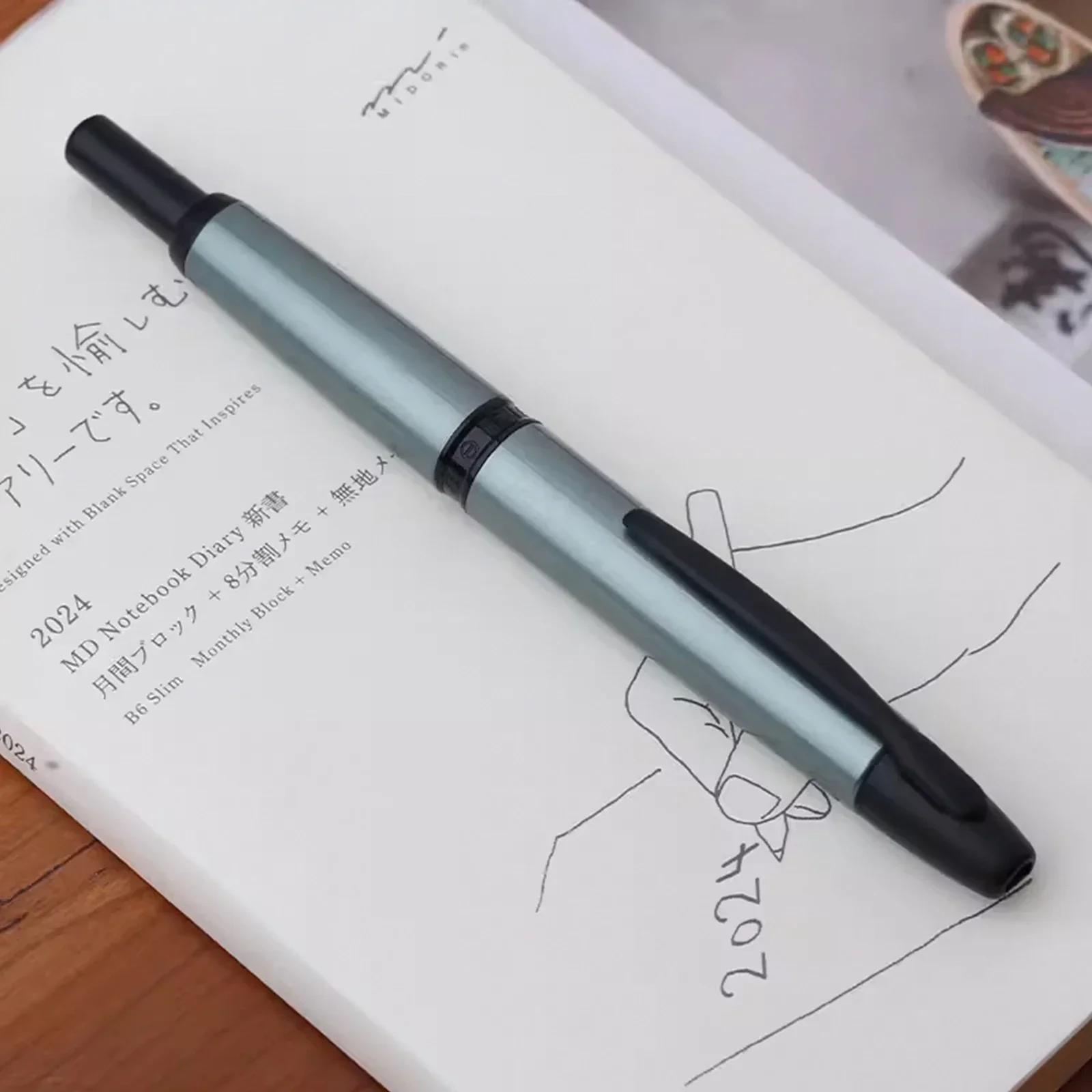 Majohn A1 Press Fountain pen 2024 Baking paint new color calligraphy practice writing ink pen F nib student stationery