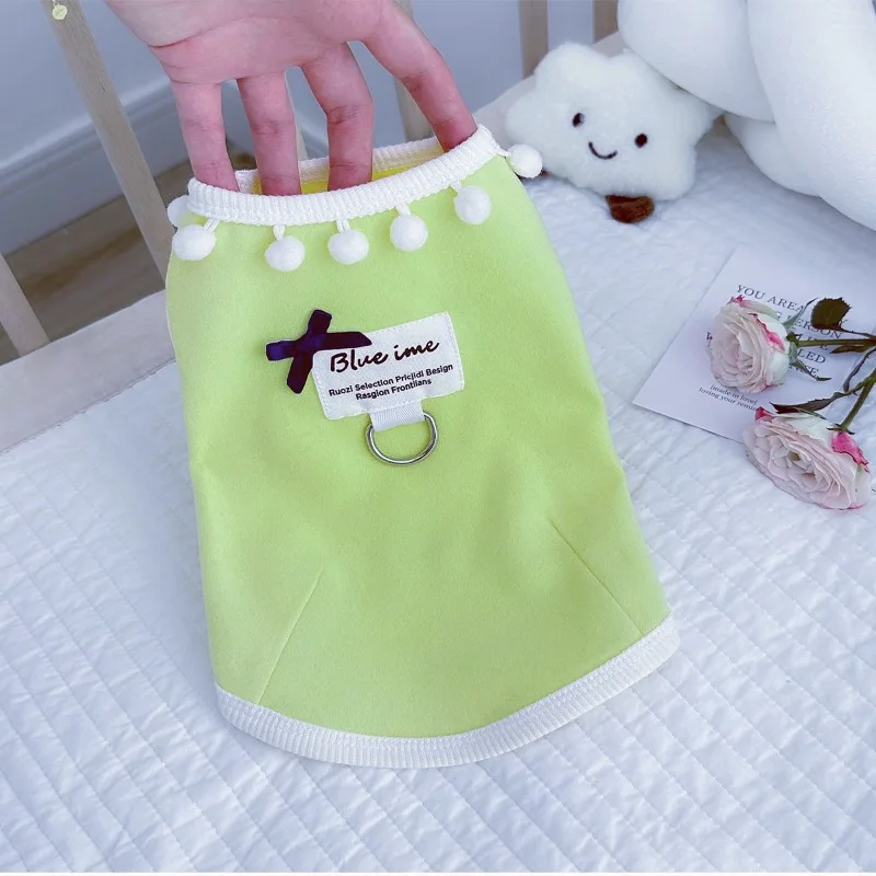 Cute Pet Spring and Autumn Base Shirt Dog Half High Collar Cat Home T-shirt Compared To Bear Teddy Schnauzer Small Dog Hoodie view 5