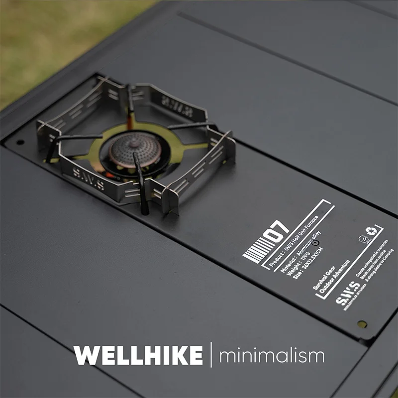 Wellhike التخييم SWS نصف وحدة IGTSOTO العنكبوت موقد مجلس متعدد الوظائف المحمولة التخييم للطي الشواء موقد الرف