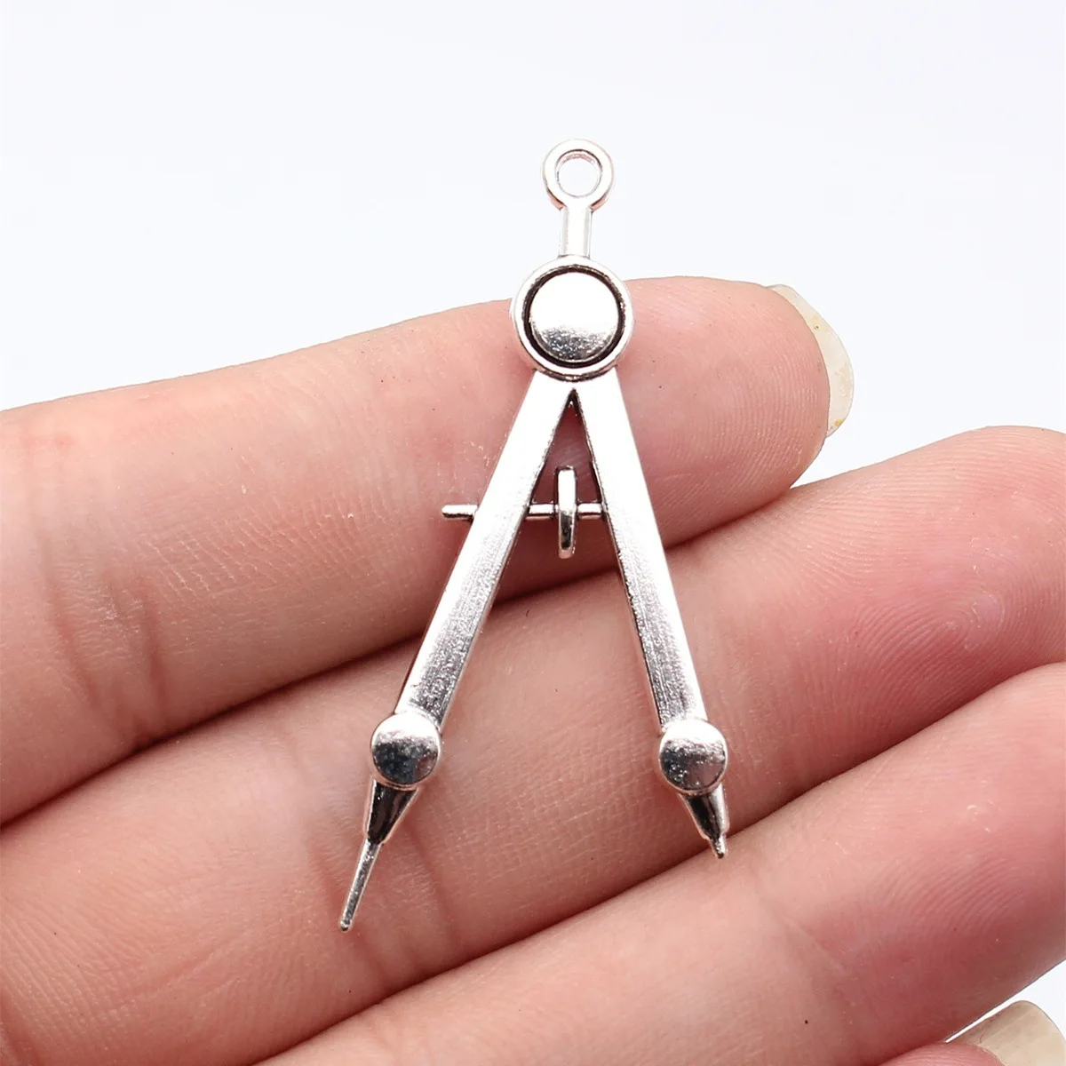 5pcs 50x24mm Antique Silver Color 3D Compass (For Drawing Circles) Pendant Handmade Jewelry Making Accessories