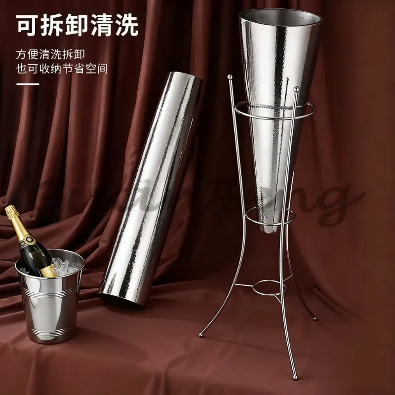 Stainless Steel Double Champagne Bucket Creative Ice Bucket Holder