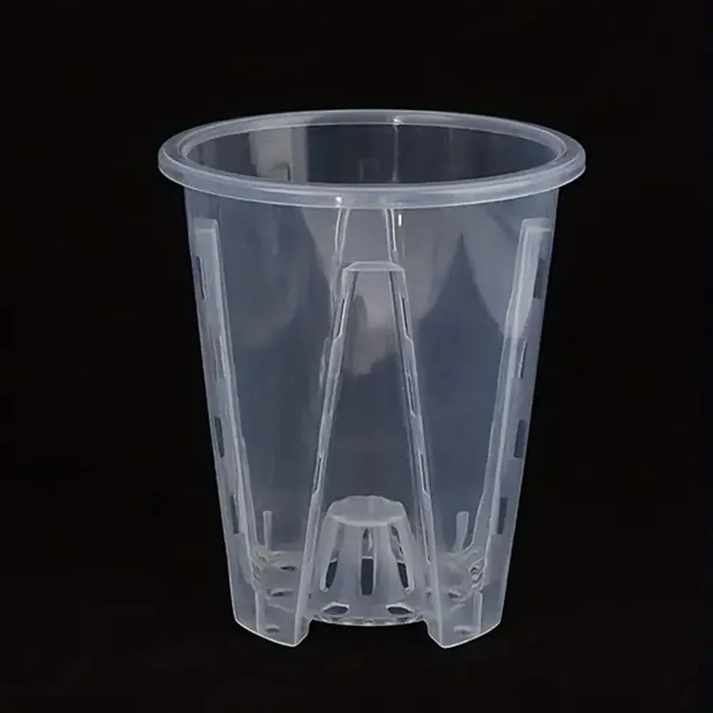 Breathable Root Control Transparent Flower Pot Beautiful Plastic Phalaenopsis Orchid Pots With Stomata with Tray Planting Pot