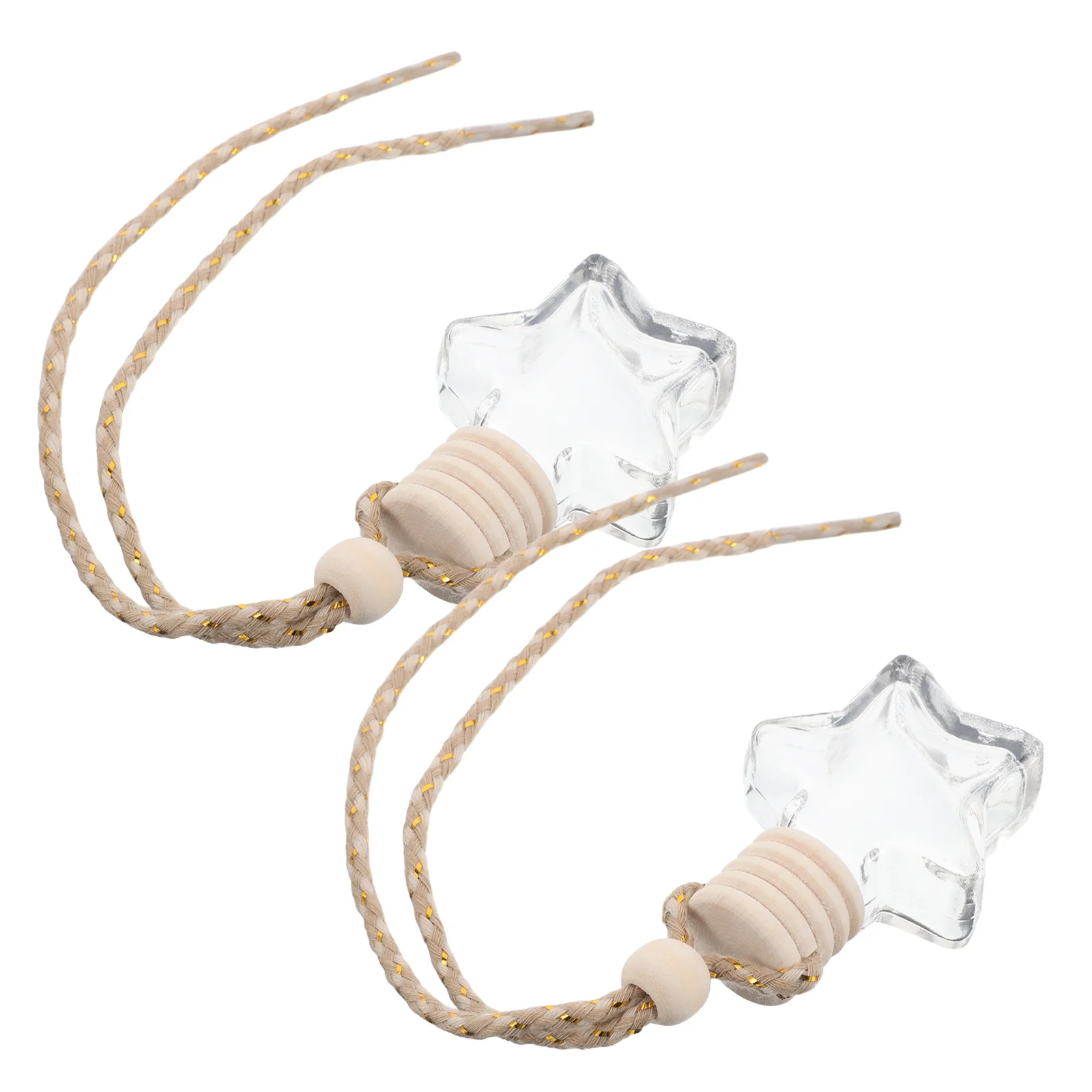 

2pcs Five Sky Bottle Car Perfume Diffuser Pendant Aromatherapy Hanging Ornament Empty Glass Bottle For Essential Oils