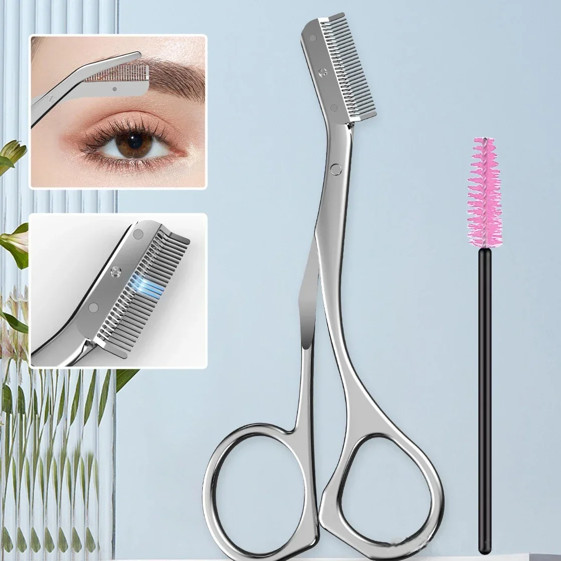 High Quality Makeup Scissors Eyebrow Trimming Knife Hair Remover Shaver Tool Stainless Steel Eyebrow Scissors With Eyebrow Comb