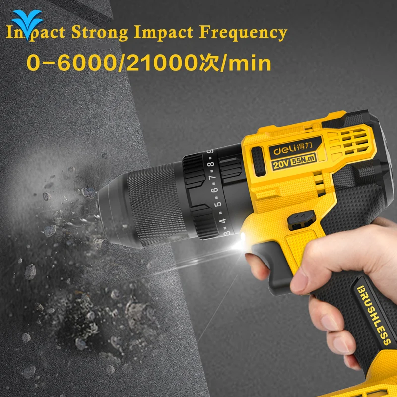 Perceuse à percussion électrique sans fil au Lithium multifonction Portable, vente en gros, avec Source de batterie