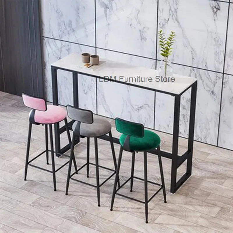 Chairs Height Reception Metal Desks Design Aluminum Bar Long Aesthetic Barstools Relaxing High Banqueta Designer Salon Furniture