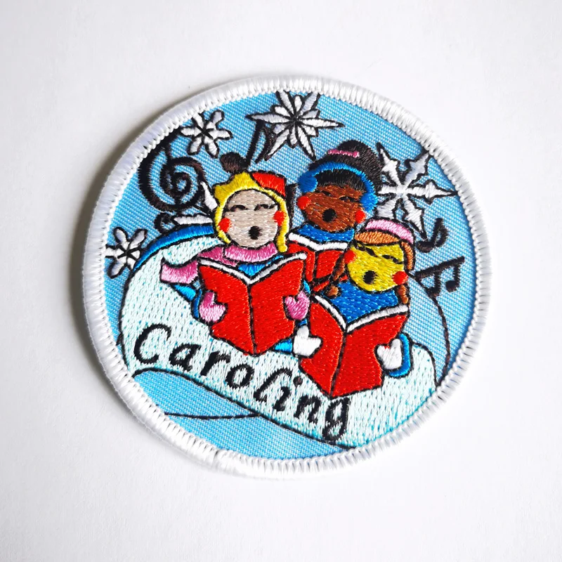 Caroling snow People Embroidered Patch pefect for Collectible, it's  would make a perfect addition to a cozy camp blanket