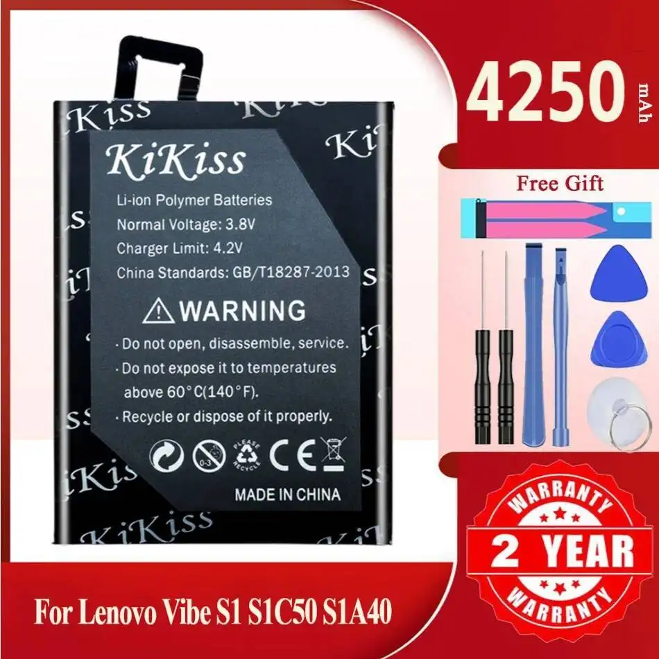 

4250Mah Kikiss Battery BL250 For Lenovo VIBE S1 S1c50 S1a40