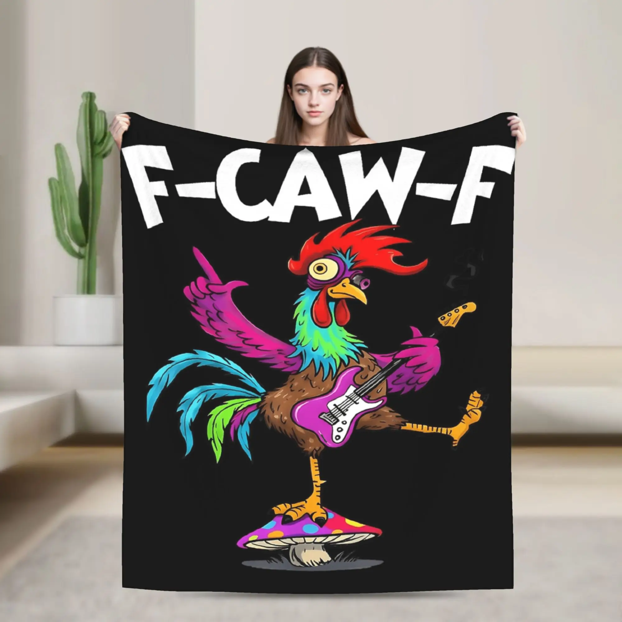 

Забавное одеяло с курицей F-Caw-F Fcawf, теплое мягкое плюшевое одеяло для мальчиков и девочек, фланелевое покрывало для гостиной, покрывало на кровать