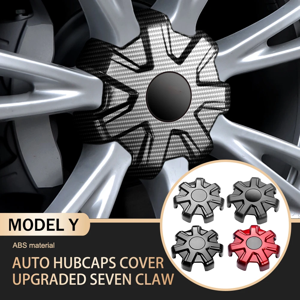 

4PCS Upgraded Seven Claw Car Hubcaps Wheels Caps Kits Rims Cover for Tesla Model Y Original Wheel Rim with T Logo 4 Color