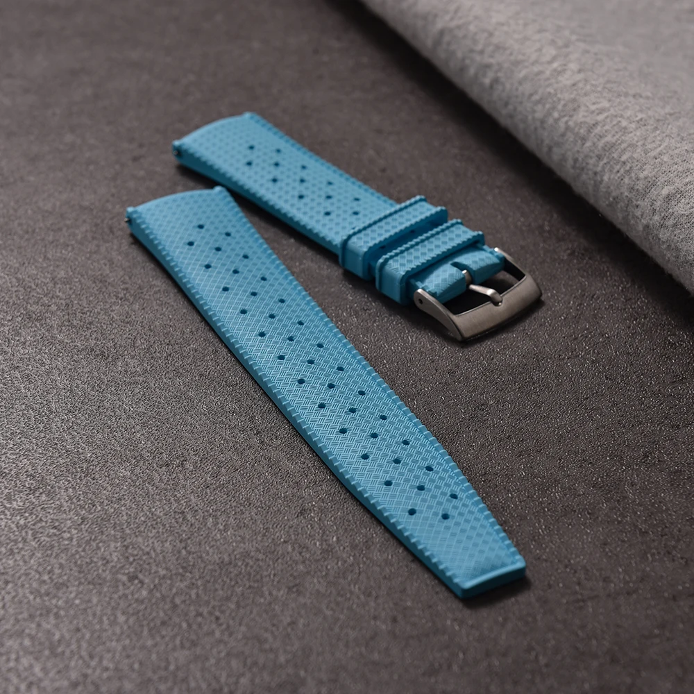 18/19/20/21/22/23/24 مللي متر الاستوائية FKM ساعة مطاطية العصابات الإفراج السريع FPM حزام دائم لينة معصمه مقاوم للماء ساعة رياضية #6