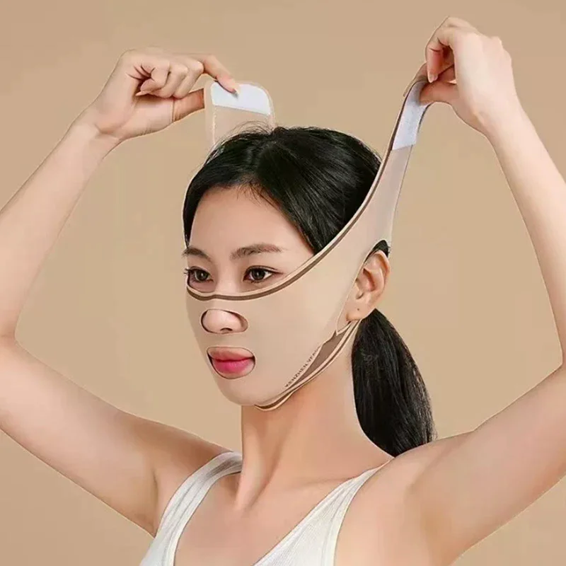 Chin Cheek Slimming Bandage V Shape Line Lifting Mask Elastic Polyester Face Mask Beauty Health Anti Wrinkle Strap Band Sleeping