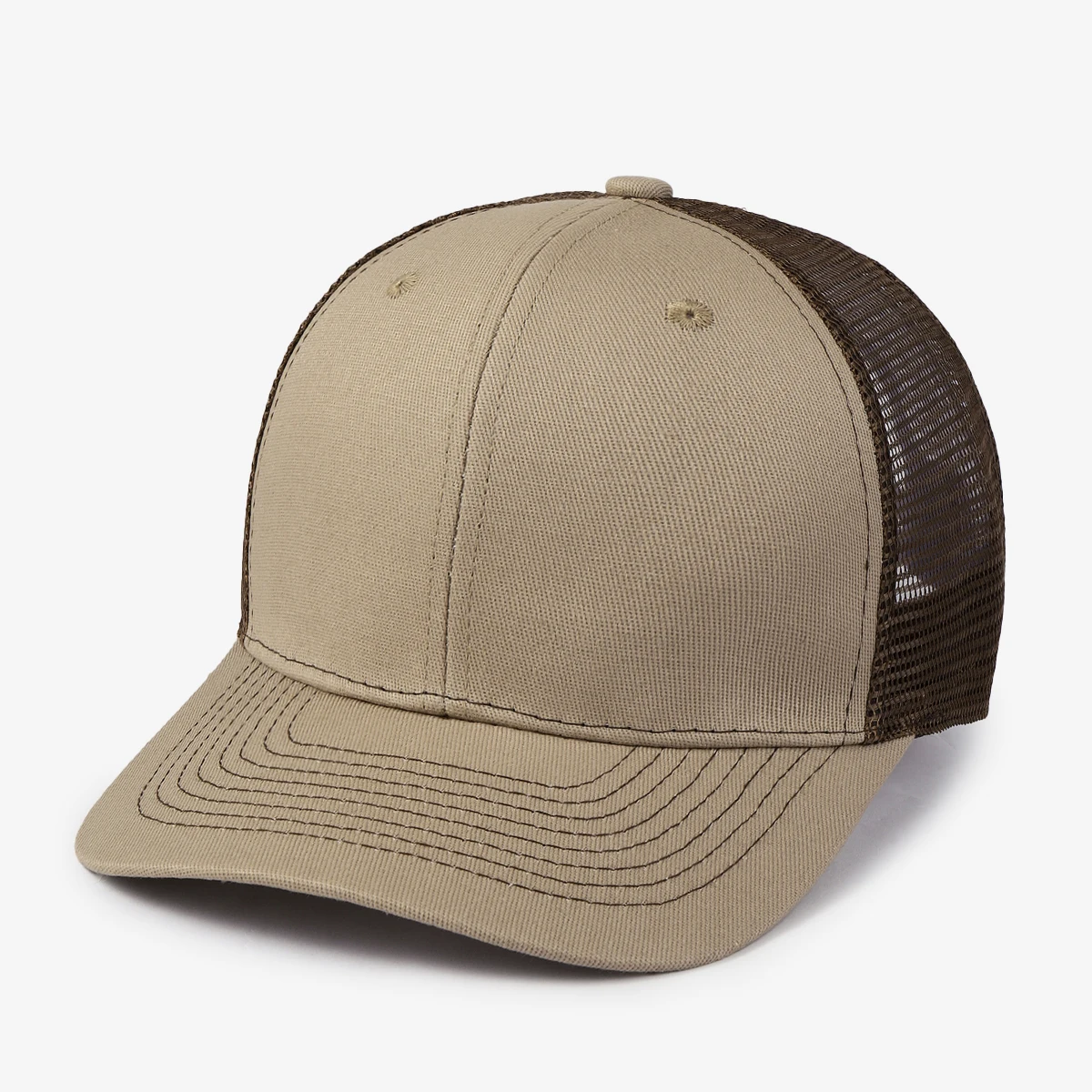 Simple and Versatile Six-Panel Light-Colored Pure-Color Eight-Strand Breathable Net Mesh Baseball Cap for Outdoor Activities