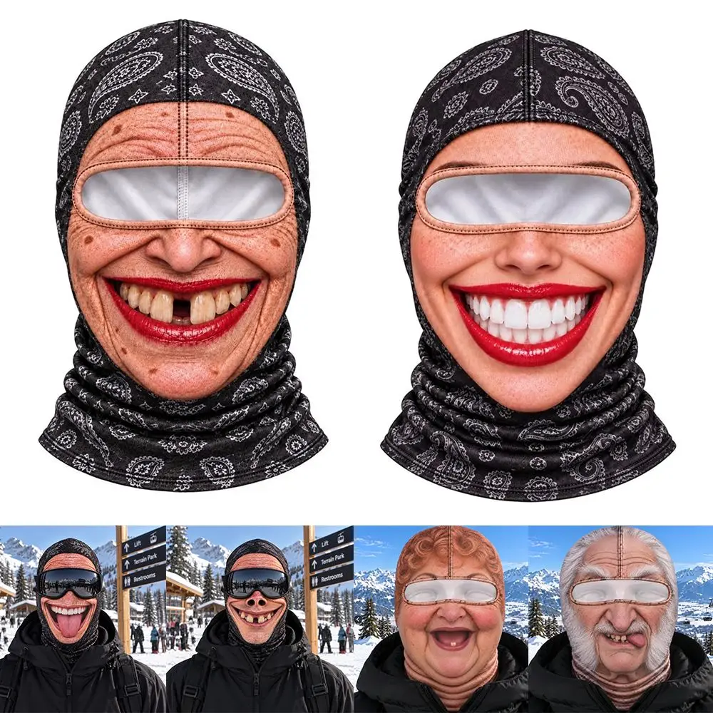 Unisex Size Funny Prank Mask 3D Print Funny Motorcycle Riding Mask Windproof Breathable Motorcycle Ski Face Mask Cosplay