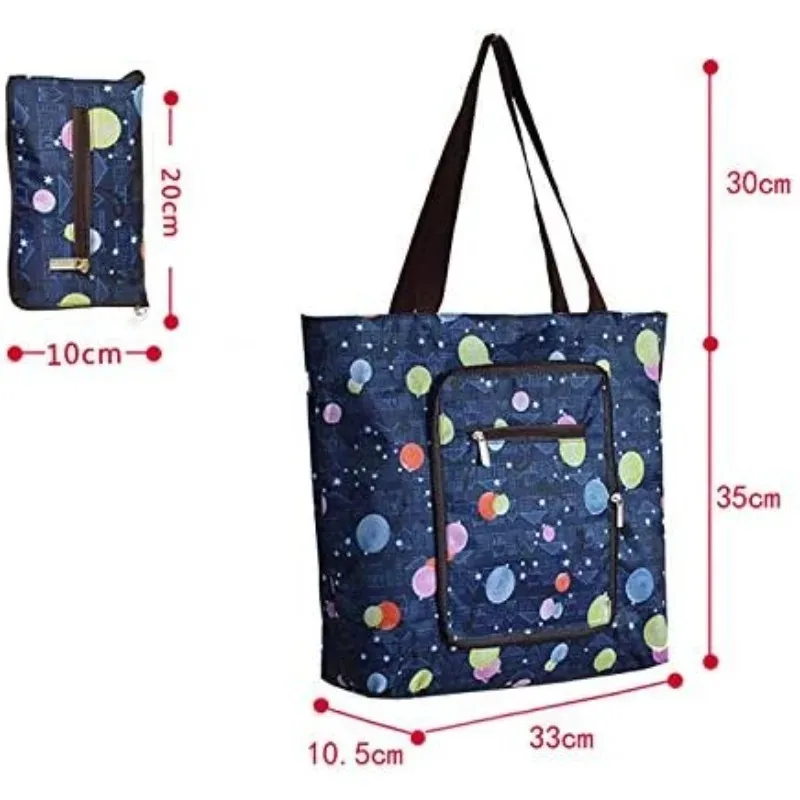 With Side Pocket Foldable Large Shopping Bag Travel Creative Waterproof Recycle Bag