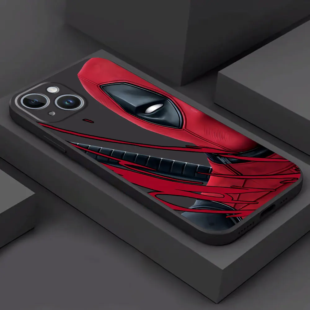 Marvel Spiderman Deadpool TPU Soft Phone Case para Apple iPhone 13 Pro 16 Pro XS X 11 14 SE 8 Plus 15 Pro Max XR 12 Mini Cover