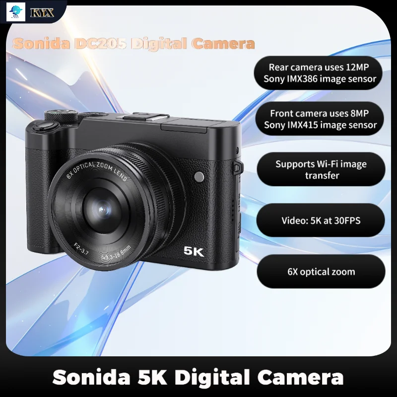 

Sonida 64MP Digital Camera 6x Optical Zoom Autofocus Wi-Fi Image Transfer Electronic Image Stabilization 2.8Inch IPS HD Screen
