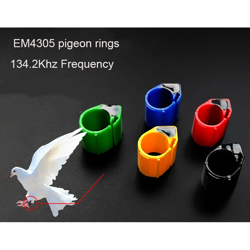 10 قطعة/الوحدة 134.2 كيلو هرتز EM4305 رقاقة ID تتفاعل حلقات الحمام RF حمامة الساق الطيور القدم الدائري العصابات لتتبع إدارة الحيوانات
