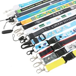 Wholesale of Custom logo lanyard 1.5cm/2.0cm/2.5cm Neck Rope Keychain Personal Logo Print Logo With My Logo Company Name