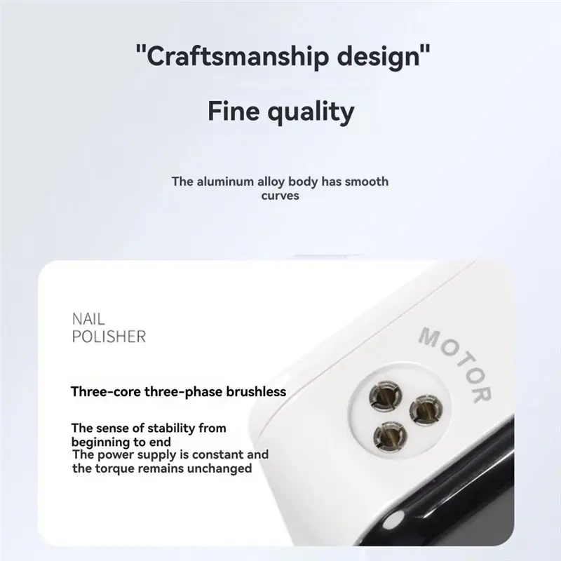 เครื่องตะไบเล็บไฟฟ้าไร้แปรงถ่าน ABIT แบบพกพา สำหรับใช้ในร้านเสริมสวย เครื่องมือขัดเล็บสำหรับลอกเจลอะคริลิค (EU) ปลั๊กแบบ EU