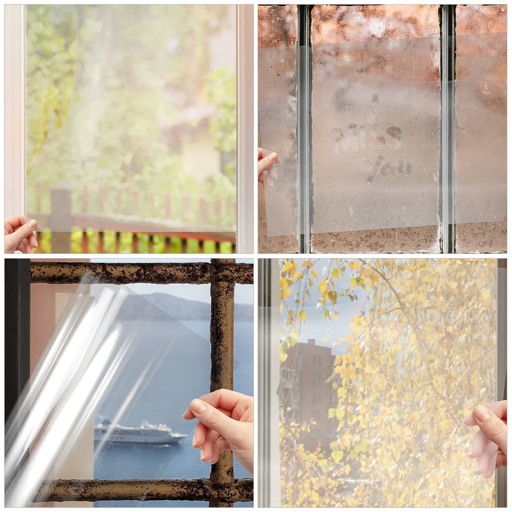 Pellicola per finestre di sicurezza da 1 foglio Design trasparente antideflagrante per porte in vetro Protezione per vetro di sicurezza per finestre Resistente agli urti